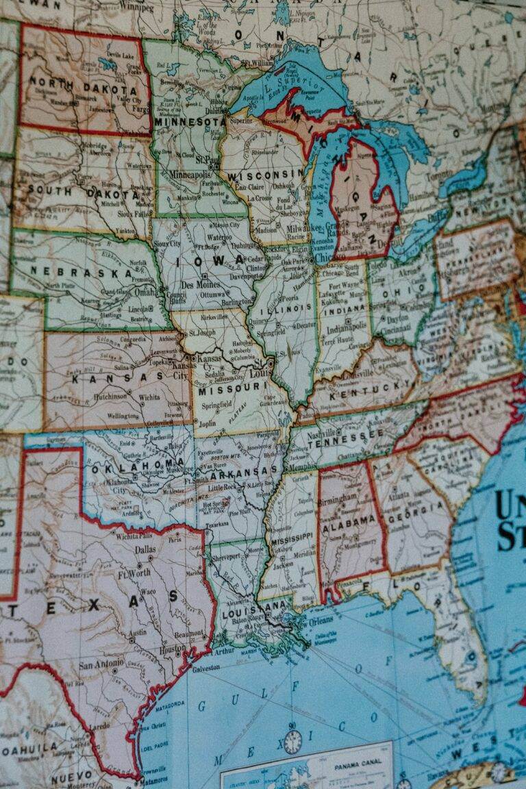 A map of the American Mid-west.